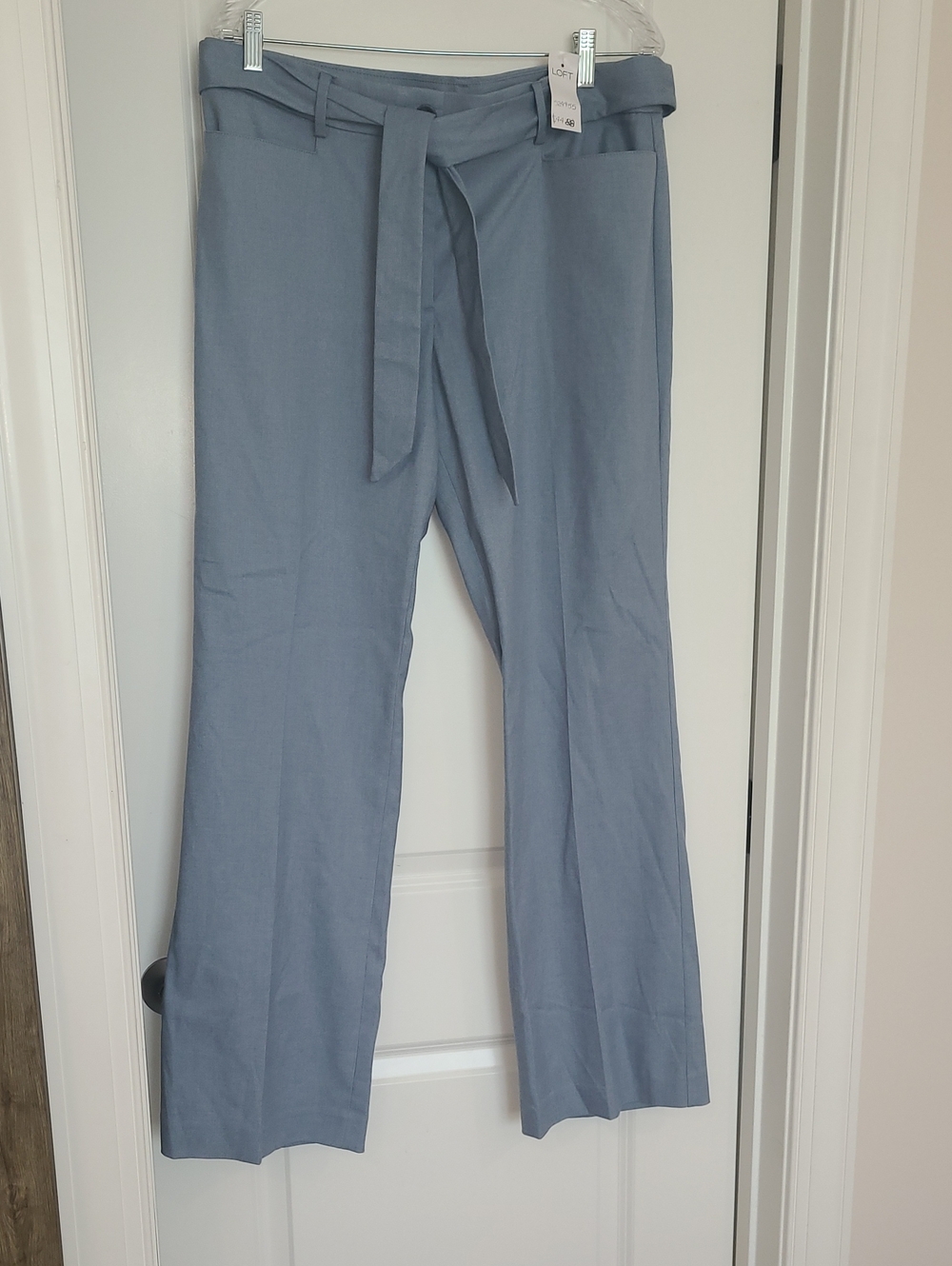 LOFT Light Blue Tie-Waist Wide Leg Trousers